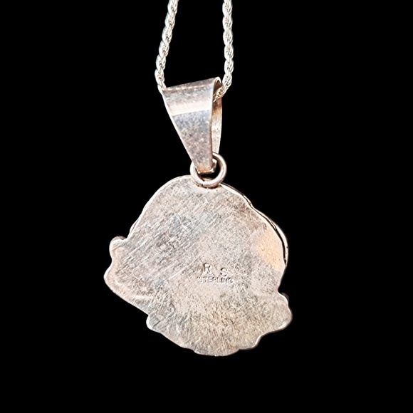 ✨OOAK! Roger Skeets Navajo Sterling Silver Turquoise and Red Coral EAGLE Pendant - Picture 11 of 17